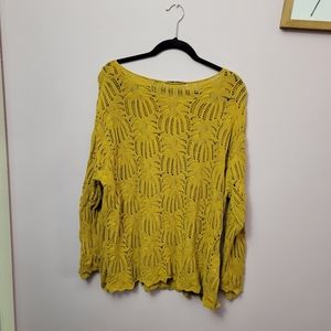 Mustard Yellow Lace Sweater